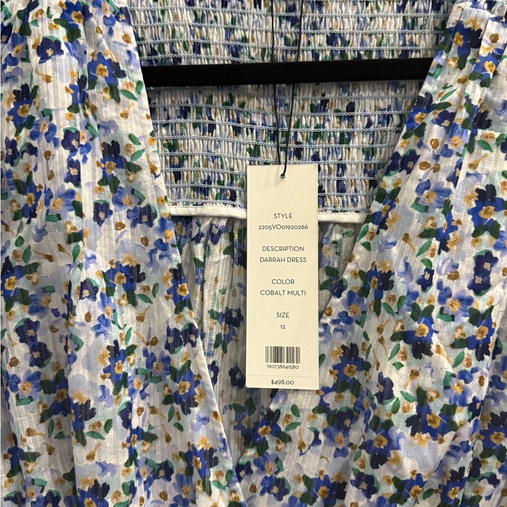 NWT Veronica Beard Darrah Smocked Mini Floral Dress Size 12 - Picture 11 of 14